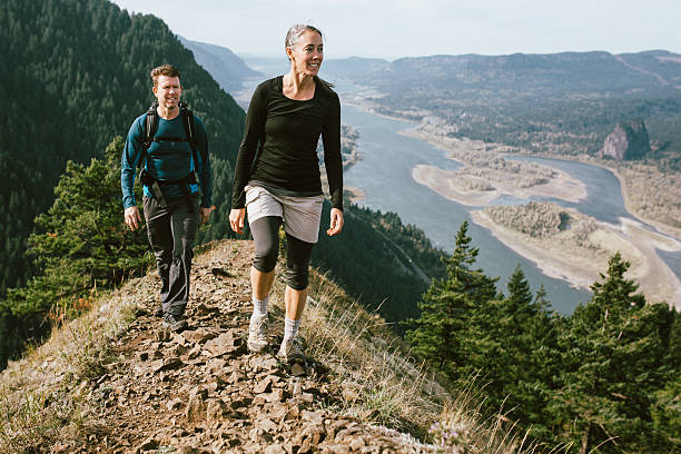 istock Fit Mature Adults on Mountain Hike 502182762