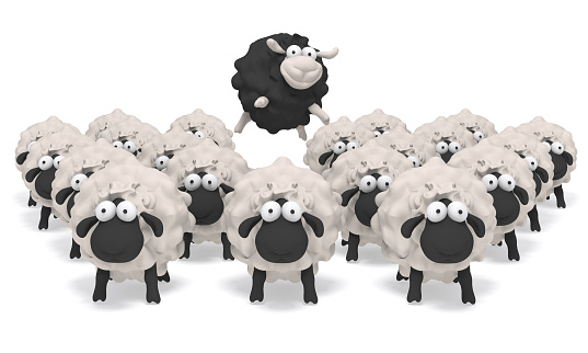 sheep black 3D illustration