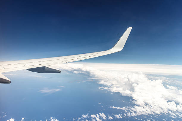 istock aerial sky view Wing plane at picture 502186622