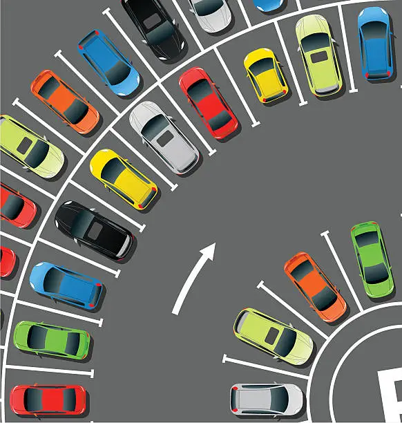 Vector illustration of Circle Car Parking