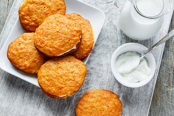 istock cream filled carrot cake cookies sandwich 502187974