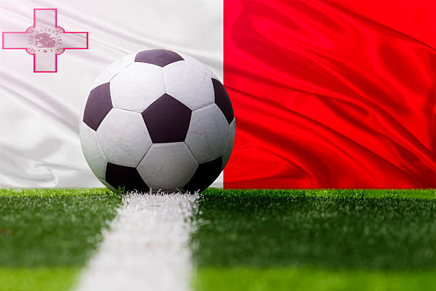 istock soccer ball against Malta flag 502189358