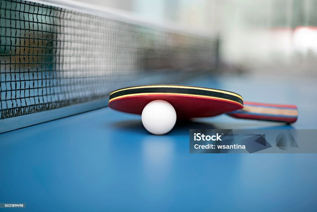 Table Tennis Ball and Bat Table Tennis Stock Photo