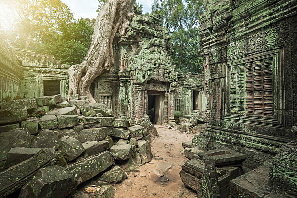 angkor wat, kambodscha-tempel - angkor wat prehistoric art apsara angkor stock-fotos und bilder