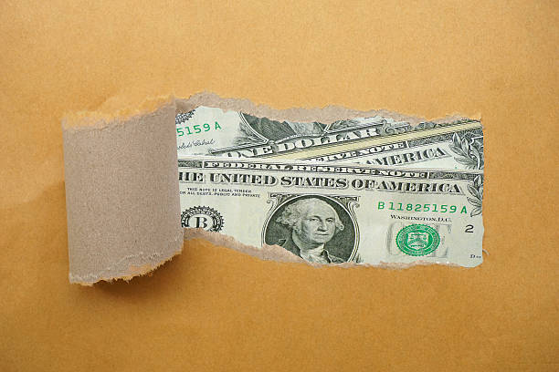 istock Brown envelope full of US dollar's 502192175