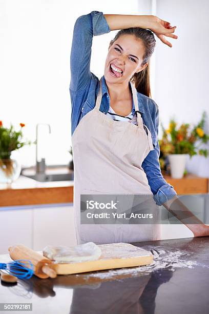 Fun In The Kitchen Stock Photo - Download Image Now - Flour, Playful, 20-29 Years