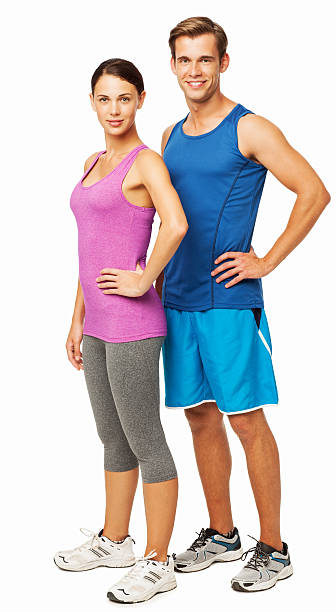 istock Couple In Sportswear Standing With Hands On Hips 502192205