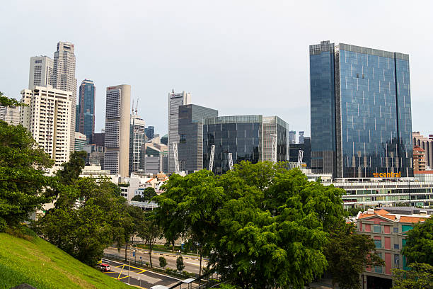 istock View of Singapore Skyline from hill 502192588