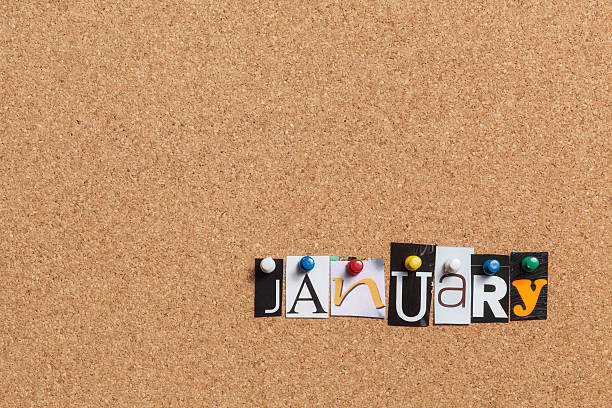istock January pinned on bulletin cork board 502192781