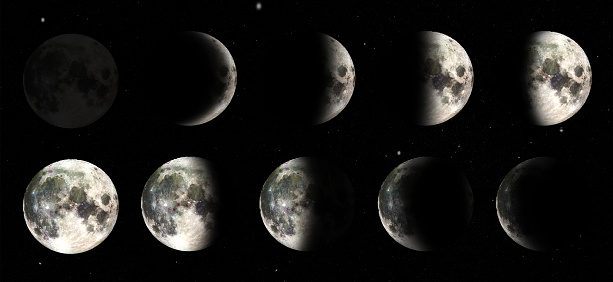 Varying shots of the different phases of the moon- ALL design on this image is created from scratch by Yuri Arcurs'  team of professionals for this particular photo shoothttp://195.154.178.81/DATA/i_collage/pi/shoots/783653.jpg