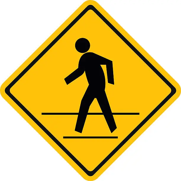 Vector illustration of Warning traffic, Pedestrian traffic road sign