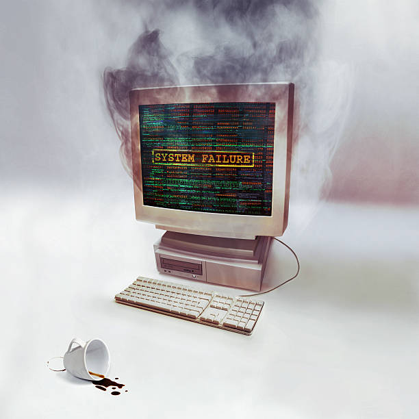This computer's time is up Shot of a desktop computer smoking after burning outhttp://195.154.178.81/DATA/i_collage/pi/shoots/783567.jpg debugging stock pictures, royalty-free photos & images