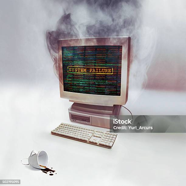 This Computers Time Is Up Stock Photo - Download Image Now - Computer, Broken, Desktop PC