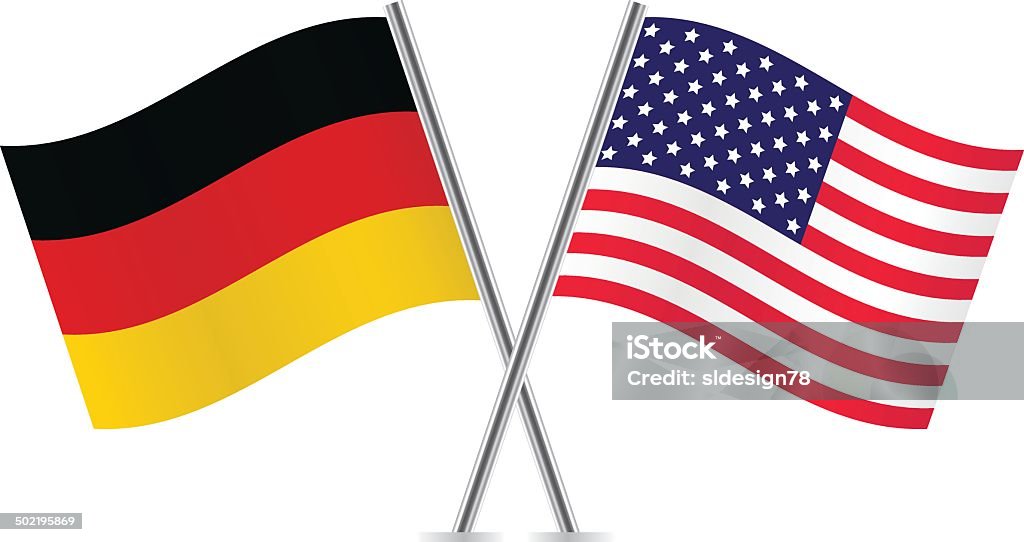 American and German flags. American and German flags. Vector illustration. American Flag stock vector