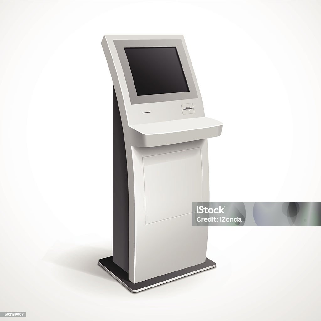 Vector Interactive Information Kiosk Terminal Stand Screen Stock ...