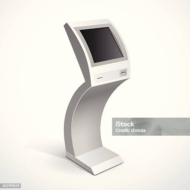 Vector Interactive Information Kiosk Terminal Stand Screen Stock ...