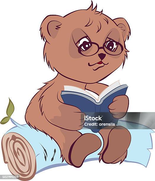 Bear Reading Book Stock Illustration - Download Image Now - Bear, Cartoon, Reading