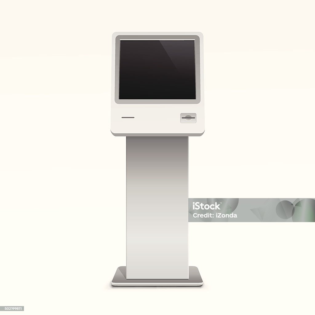 Vector Interactive Information Kiosk Terminal Stand Screen Stock ...