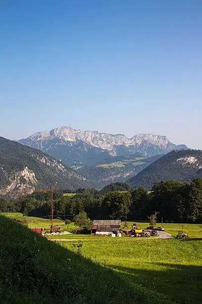 View on the mountain Obersalzberg in the Bavarian alps