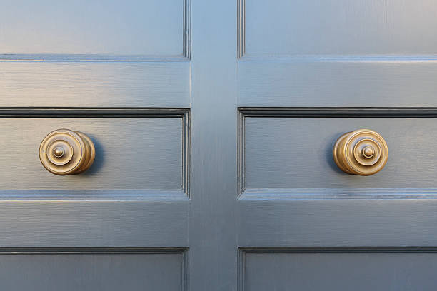 istock closeup of front door with knobs 502211958