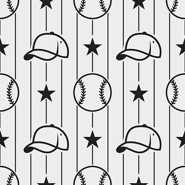 baseball_pattern4 Baseball sport seamless pattern baseball stock illustrations