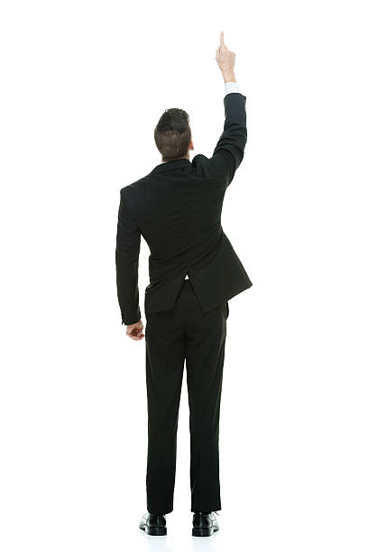 istock Rear view of businessman pointing 502215626