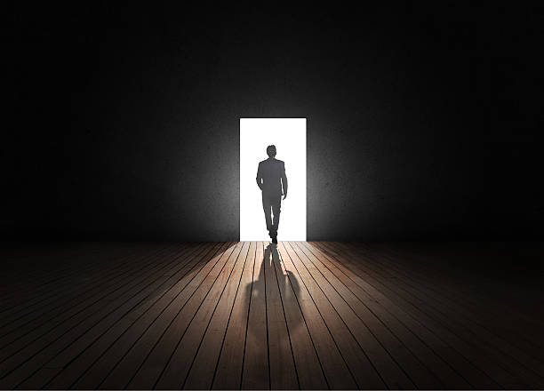 istock Businessman walking to opened door 502215966