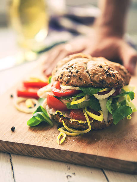 istock Big sandwich on the cutting board 502217006