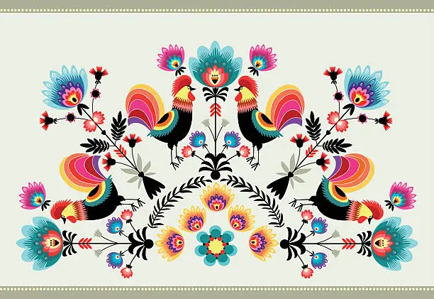 Vector illustration of folk pattern