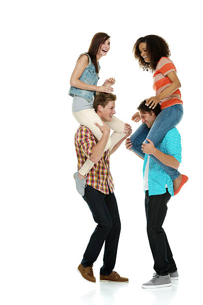 istock Men carrying women on their shoulders 502217620