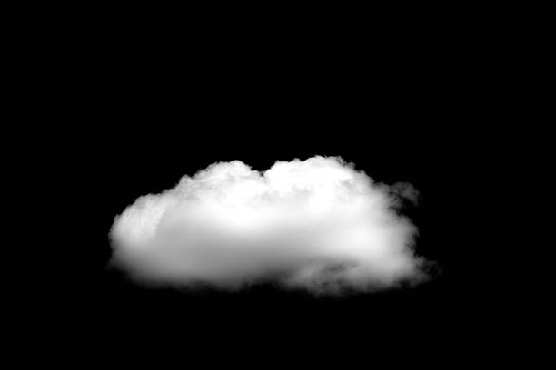 Beautiful Single white cloud isolated over black background