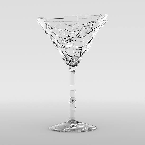 Fractured Martini Glass stock photo