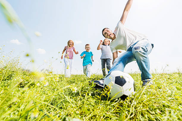istock Playful family in a meadow. 502218813