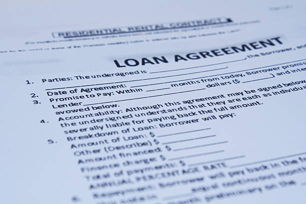 istock Loan agreement close up view 502219060