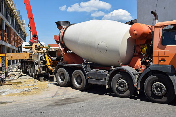 istock Cement mixer truck 502220123