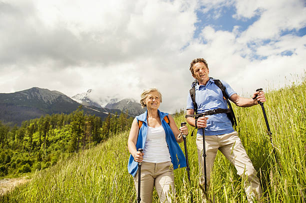 istock Senior couple hiking 502221175