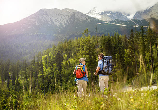 istock Senior couple hiking 502221203