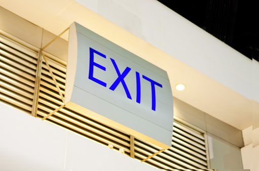 Exit Sign In Hall Exit Sign Inside Of Modern Hall Security Details Stock Photo - Download ...