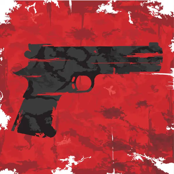 Vector illustration of Vintage grunge gun graphic design