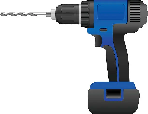 Vector illustration of Electric drill and bit