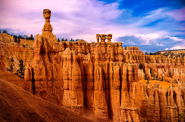 parco nazionale bryce canyon tramonto. - bryce canyon national park foto e immagini stock