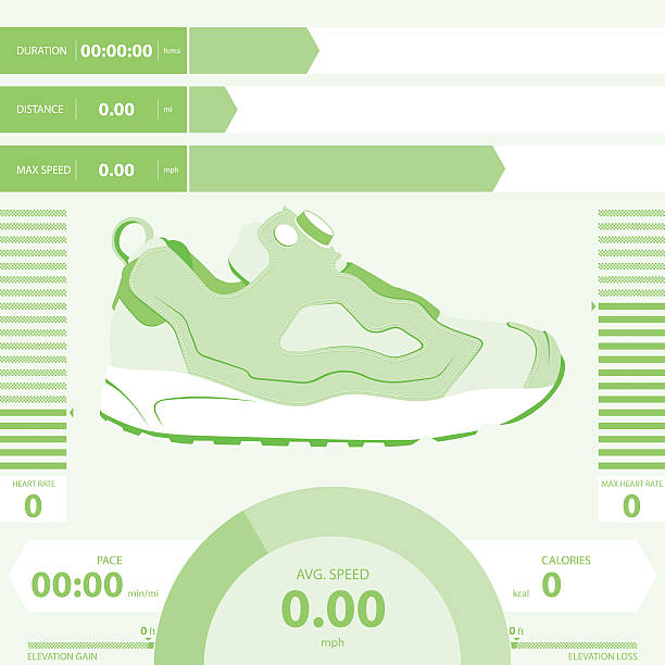 Vector running statistics infographic vector art illustration