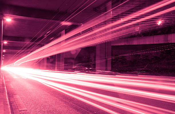 istock Big city road car lights at night 502224875