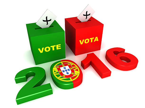 portugiesische wahlen 2016 - voting pen questionnaire green stock-fotos und bilder