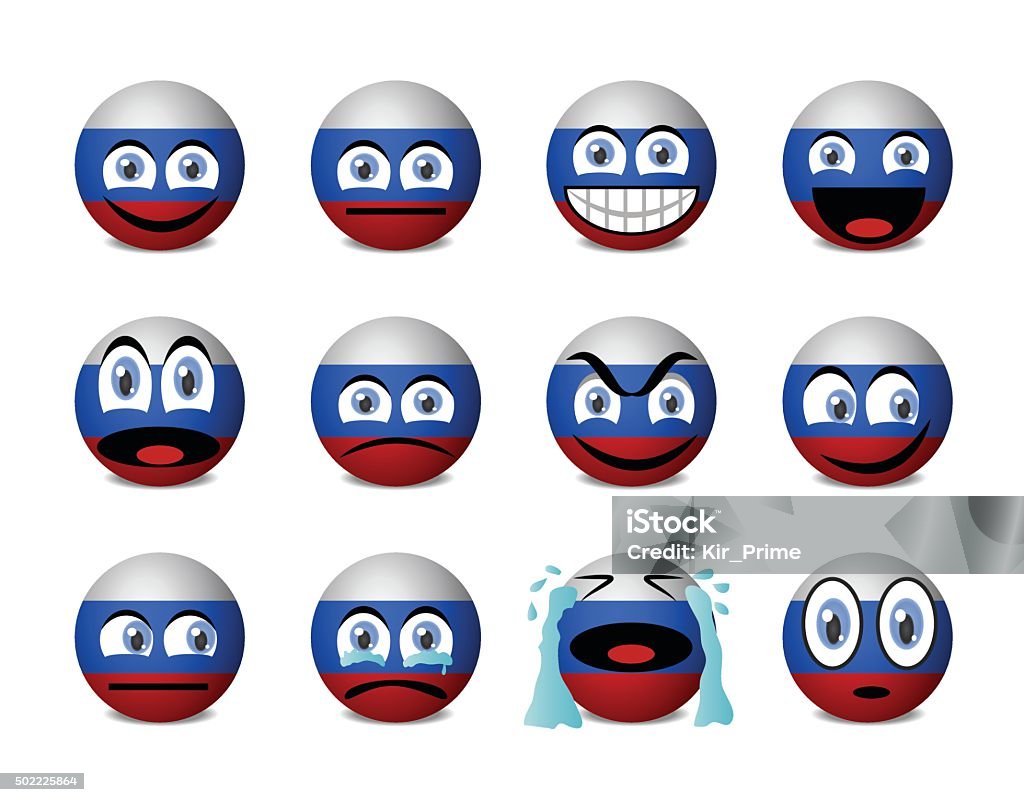 Russian Flag Emoji Emoticons Set Vector Eps10 Illustration Stock  Illustration - Download Image Now - iStock
