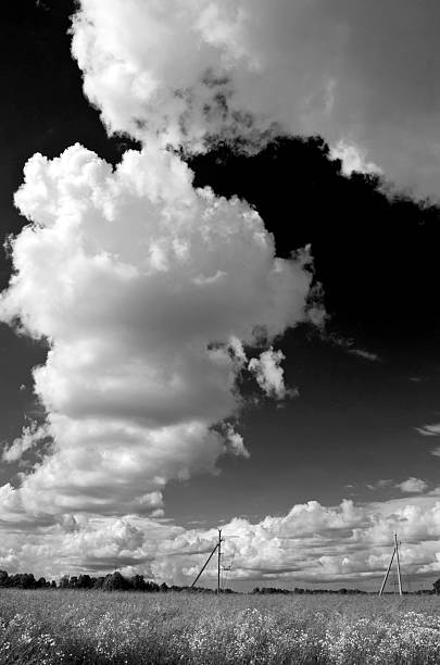 istock Majestic clouds over a field 502226440