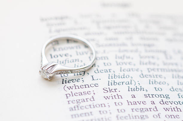 istock Diamond ring together with definition of love. 502226668