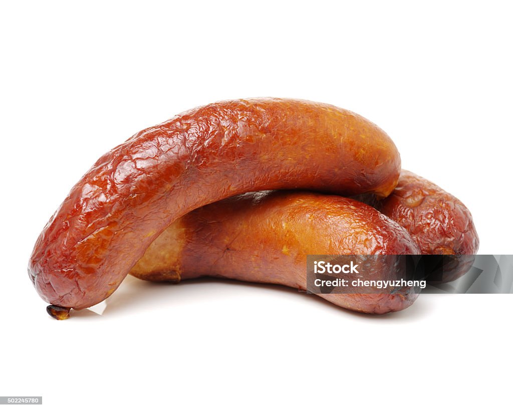 Fresh sausage Fresh sausage isolated on white ready to cook it Smoked Sausage Stock Photo