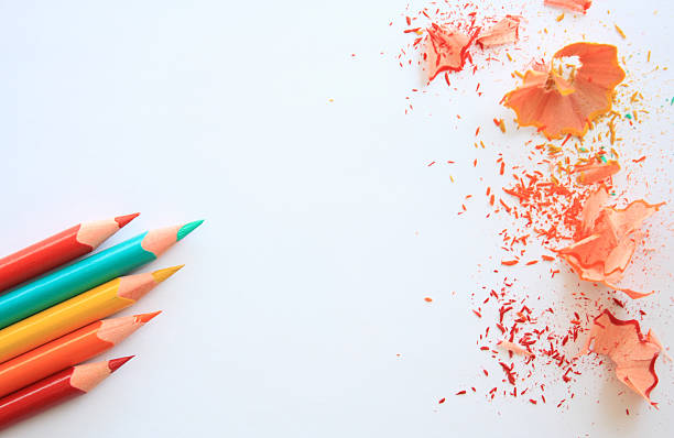 istock Color pencils on white background close up 502246988