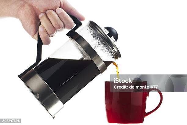Human Hand With A Coffee Pot Serving Coffee Against White Stock Photo -  Download Image Now - iStock